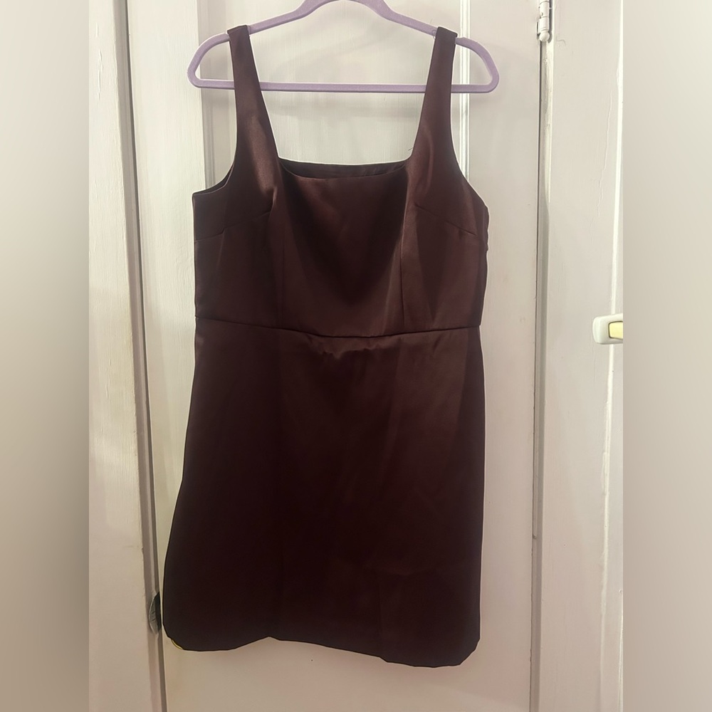 a new day Burgundy Satin Sleeveless Size 14 Tank Dress
